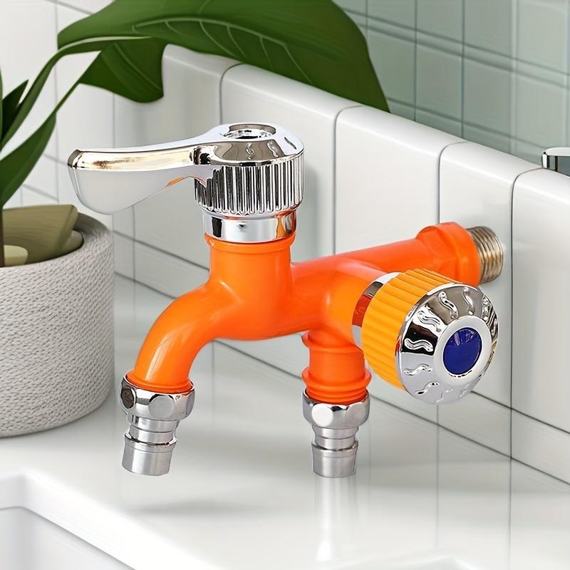 Washing Machine Faucet With One Inlet And Two Outlets, Plastic Mop Pool, Balcony, Bathroom, Multifunctional Dual Mouth Quick Ope