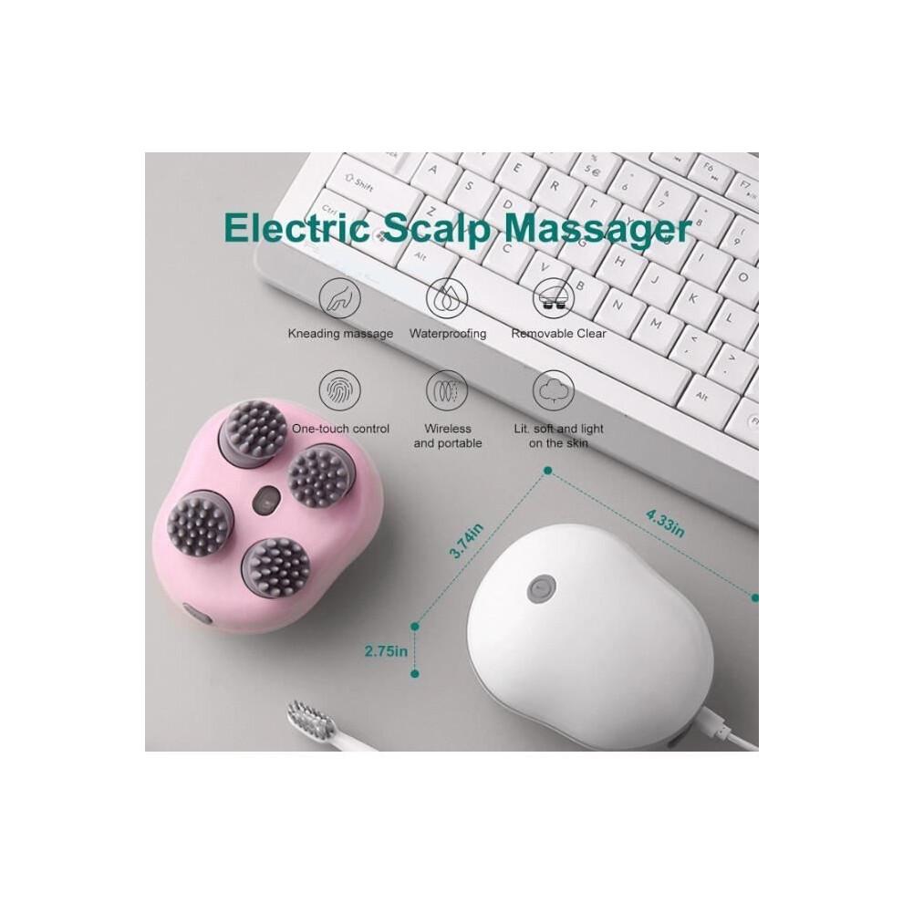 Elektrisches Kopfhautmassagegerät, kabelloses Massagegerät für Katzen und Hunde, Hand-Kopfmassagegerät für Haarwachstum, Weiß