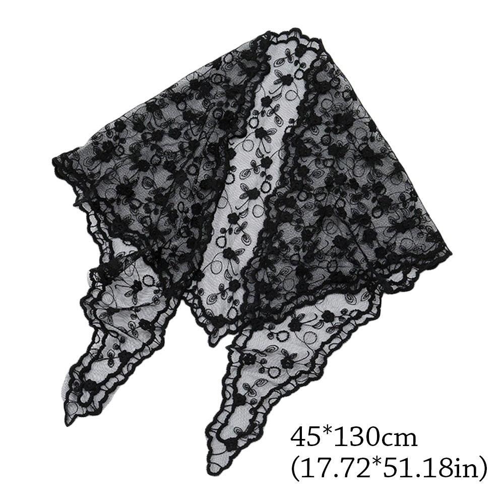 Floral Lace Triangle Scarf Soft Headband Hair Band Fashion Bandana Kerchief  for Women