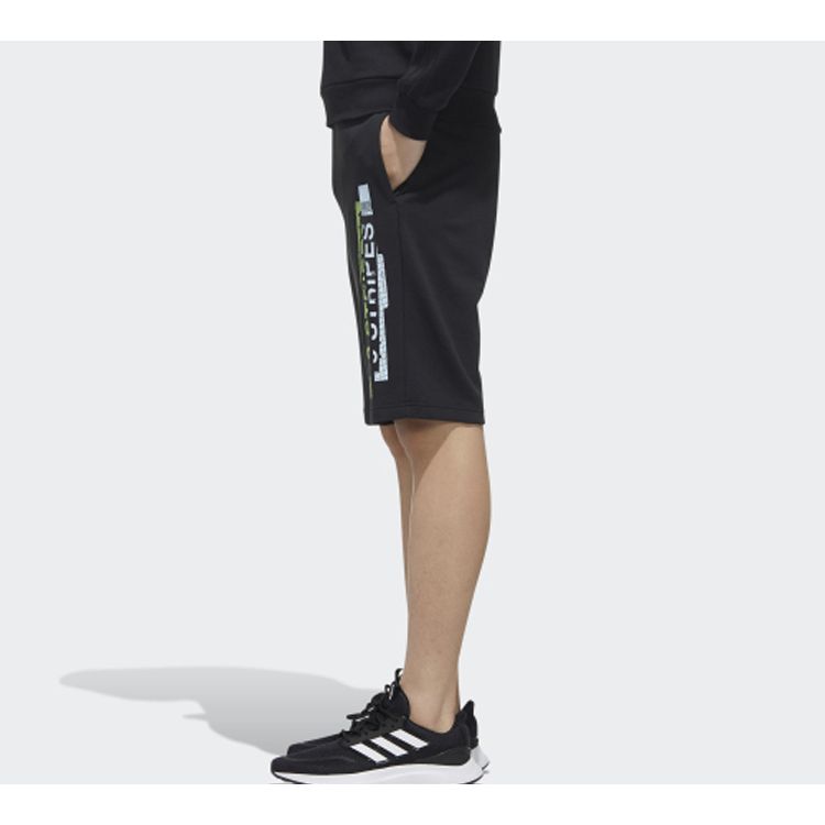 Adidas Neo Printed Slim-Fit Shorts Men Bottoms Black FP7299