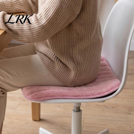 Comfortable Desk Chair Pad Plush Cushion with Ties, Fuzzy Seat Anti-slip Thickened Fluffy Bottom, Warm Winter Mat for Office Dining