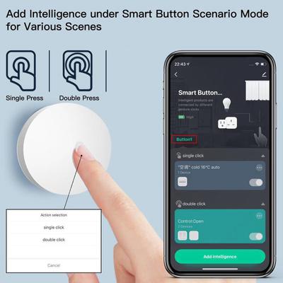Interrupteur de Scène Bouton Intelligent Zigbee pour Automatisation Domestique DIY Liaison de Scène Contrôle à Distance par Application Interrupteur d'Éclairage Intelligent Outil Domestique