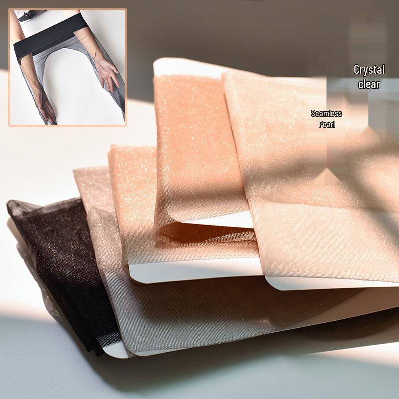 Seamless Pearlescent Stockings: Silky, Shimmering, Transparent Summer Tights for Women