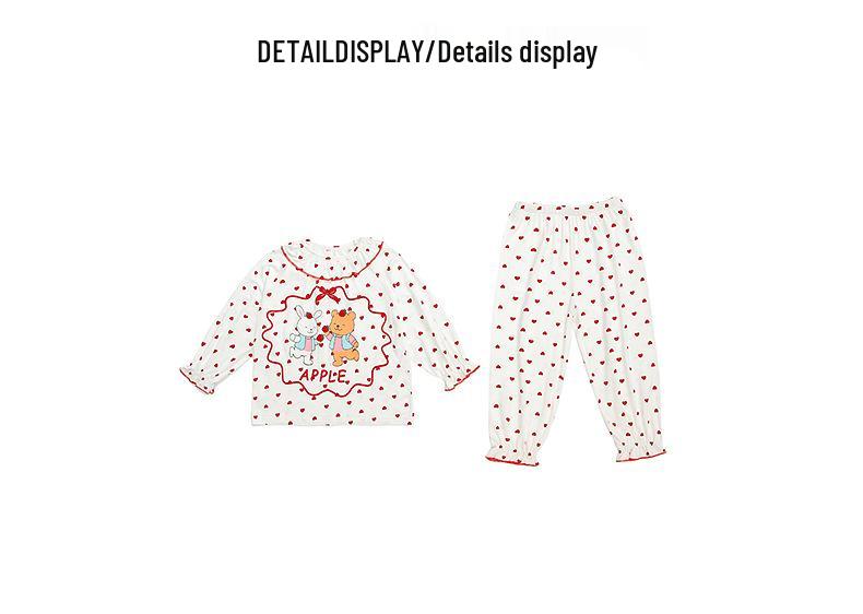 Girls' Modal Long Sleeve Pajamas - Cute Princess Design for Spring, Autumn, and Summer.