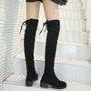 Fashion 2025 Long Leather Boots Women's Over-the-knee Skinny Boots  Autumn and Winter New Long-tube High-heeled Stretch Boots