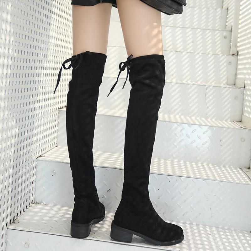 Fashion 2025 Long Leather Boots Women's Over-the-knee Skinny Boots  Autumn and Winter New Long-tube High-heeled Stretch Boots