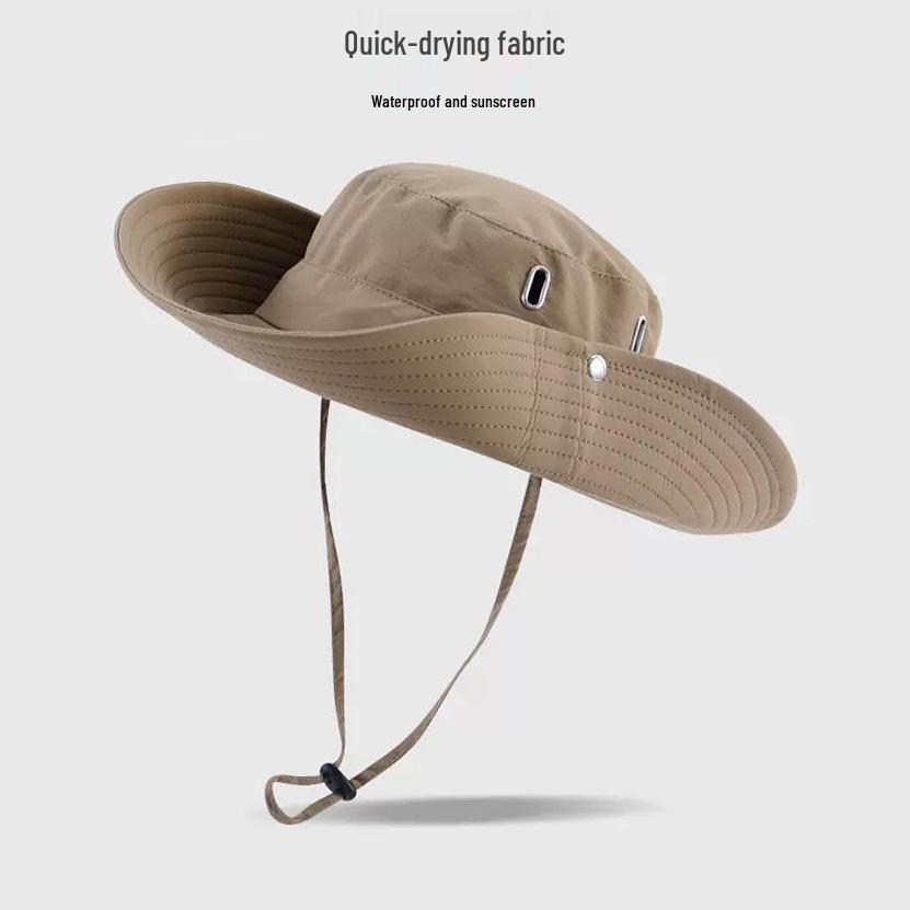 

Men s and Women s Quick-Dry Wide Brim Sun Hat for Fishing, Hiking, and Vacation - UV Protection 55-58cm хакі