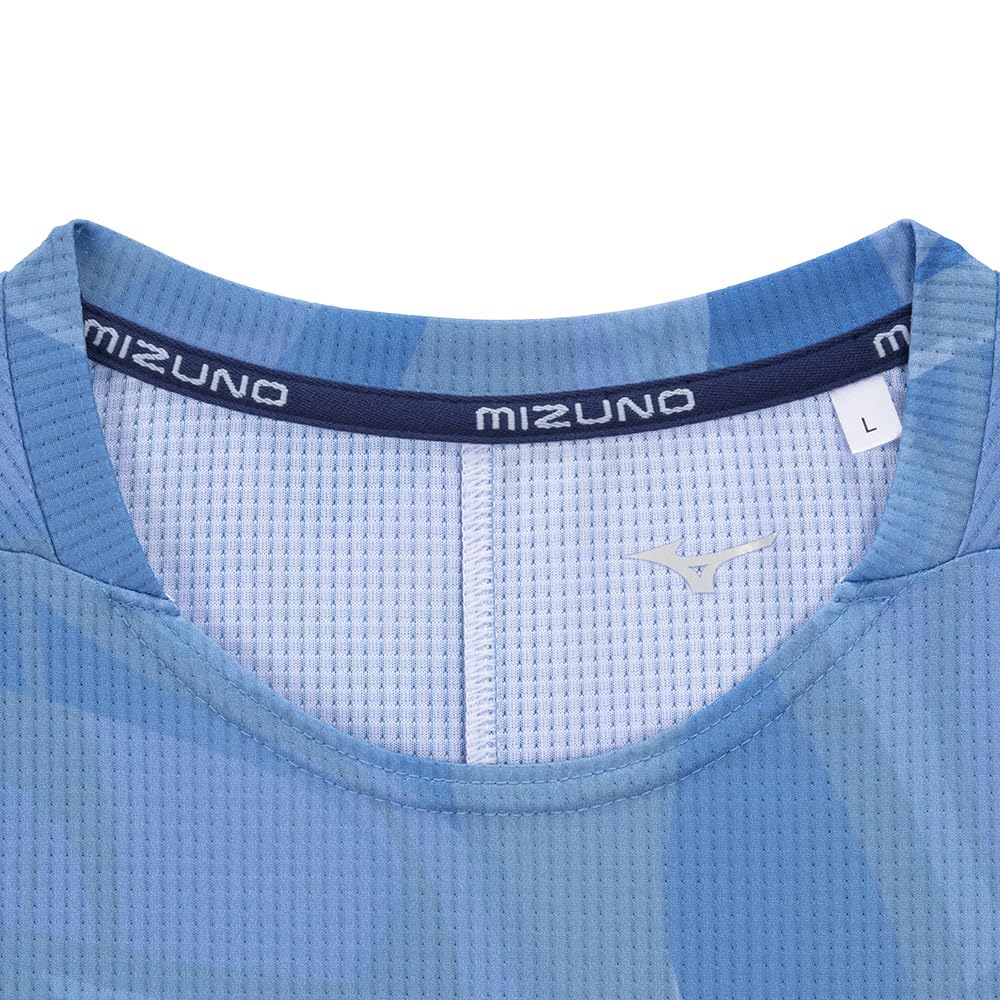 Training Dry Aeroflow Long Athlete MUGEN Quick Highly Parisian Blue [Mizuno] Wear, T-Shirt, Sleeve, Interlocking, GRAPHIC, Dry, Ventilated, 32MAB554,