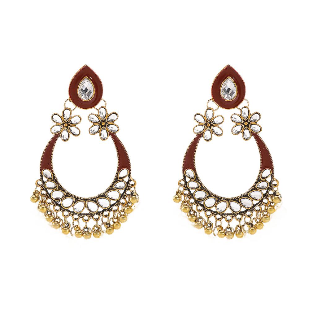 Damen Vintage Wassertropfen Perlen Quaste Ohrringe Ethnisch Chinesischer Stil Persönlichkeit Kreativ Aufwändige Ohrschmuck für Damen