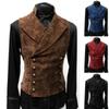 Autumn and Winter Men's Suit Stand Collar Suede Double-breasted Jacket Vest Vest