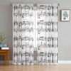 Colorful Musical Notes Music Symbol Chiffon Sheer Curtains Ideal for Living Room Bedroom Ornamentation Window Voiles Tulle Drapes Curtain