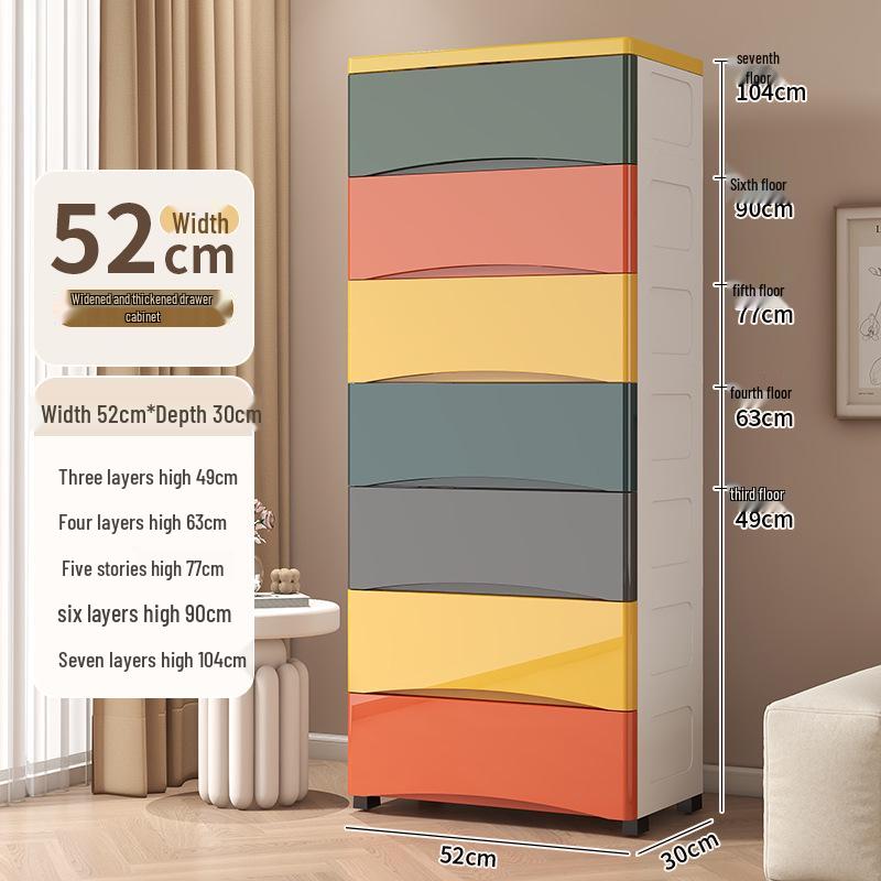 Five-Drawer Plastic Storage Cabinet for Household Organization