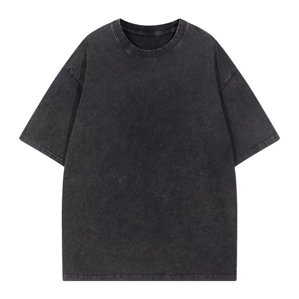 Sommer Herren Washed T-Shirts 230G Schwere Baumwolle Vintage Verwaschene Farbe Übergroß Unisex Basic T-Shirt Kurzarm Locker Workout Tops