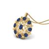 Blue Sapphire Regal Floral Pendant - 925 Sterling Silver