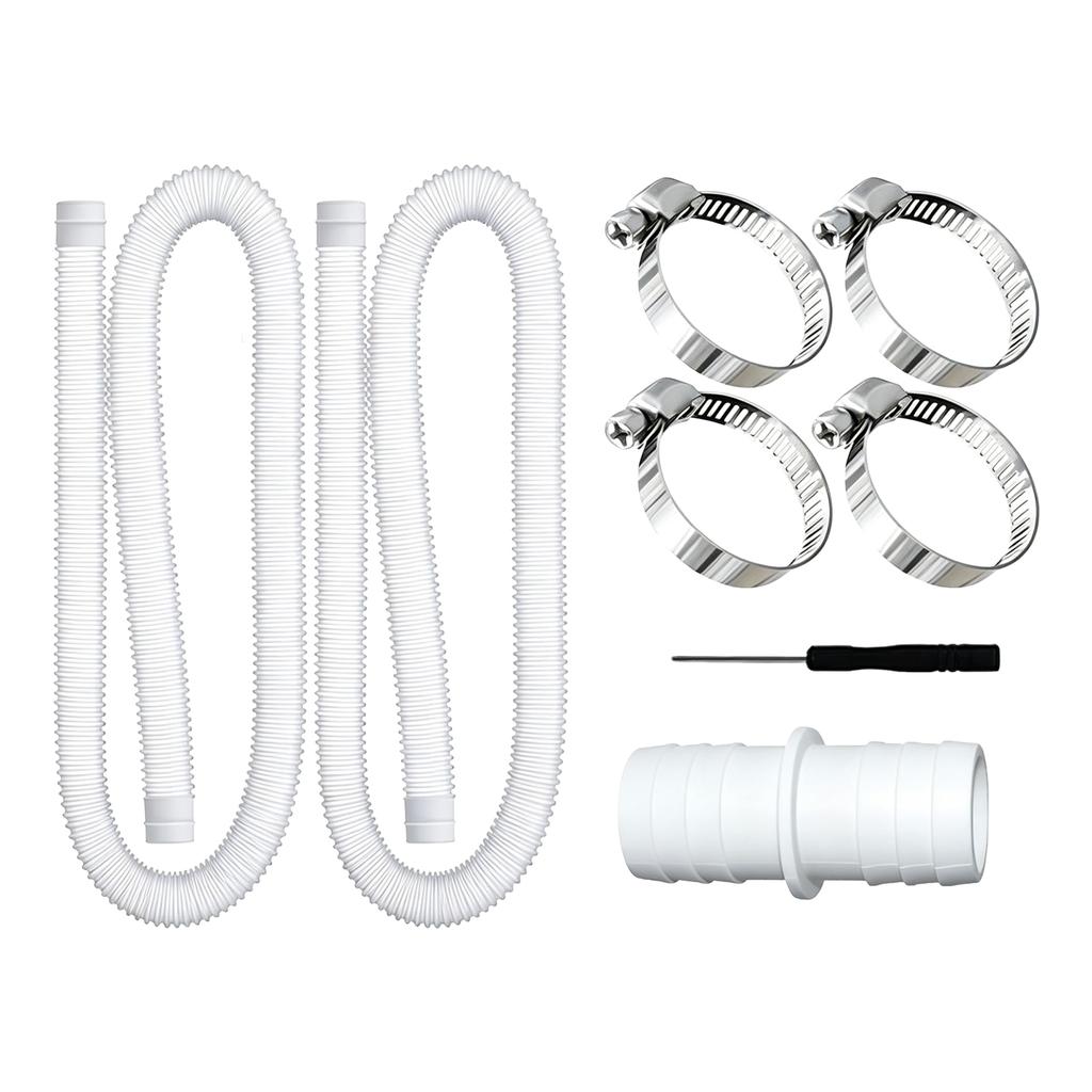 Tuyaux Flexibles pour Pompes de Filtration 1,5 m Étanches pour Piscines Hors-Sol Tuyaux de Pompe de Filtration 32 mm Pour Pompes de 300/330/530/1000 Gallons