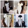 Frauen Schleife Band Haarspange Mode Einfach Uni Satin Federklemme Haarnadel Elegant Retro Stirnband Clips Mädchen Haarschmuck