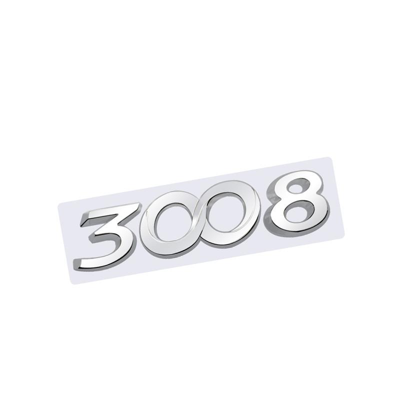 VZQR9 3D Błyszczący Czarny Chrom Srebrny Metalowe Logo Emblemat Odznaka Naklejka Samochodowa dla Peugeot 3008 Akcesoria Samochodowe