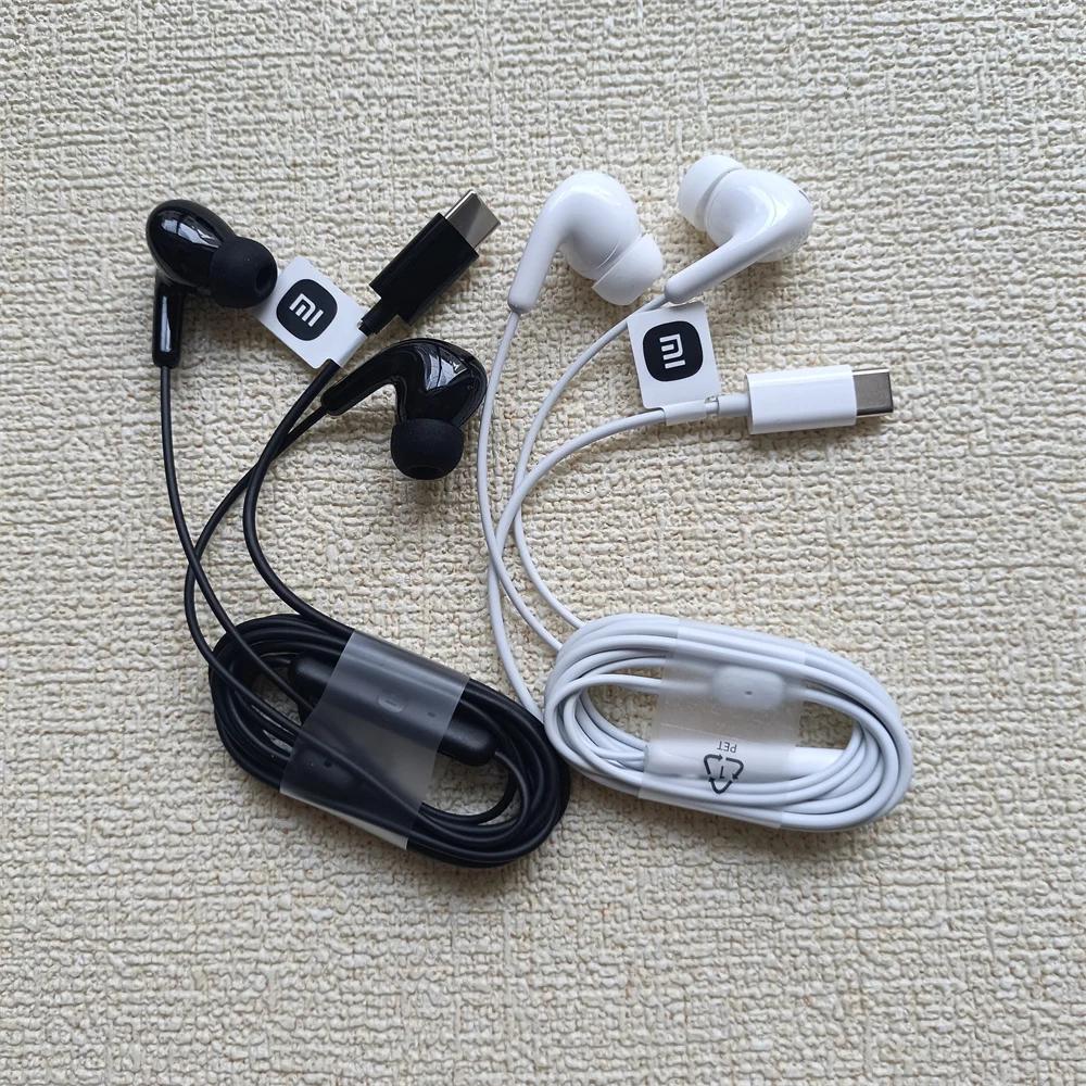 אוזניות חוטיות Type C מקוריות In-Ear אוזניות חוטיות עם מיקרופון אוזניות סטריאו עבור Redmi POCO Huawei Samsung
