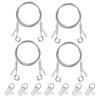 Picture Hanging Rope Set with Adjustable Barrels, 4 Metal Art Display Lines, Wall Mount Plates and Screws for Indoor Gallery Display