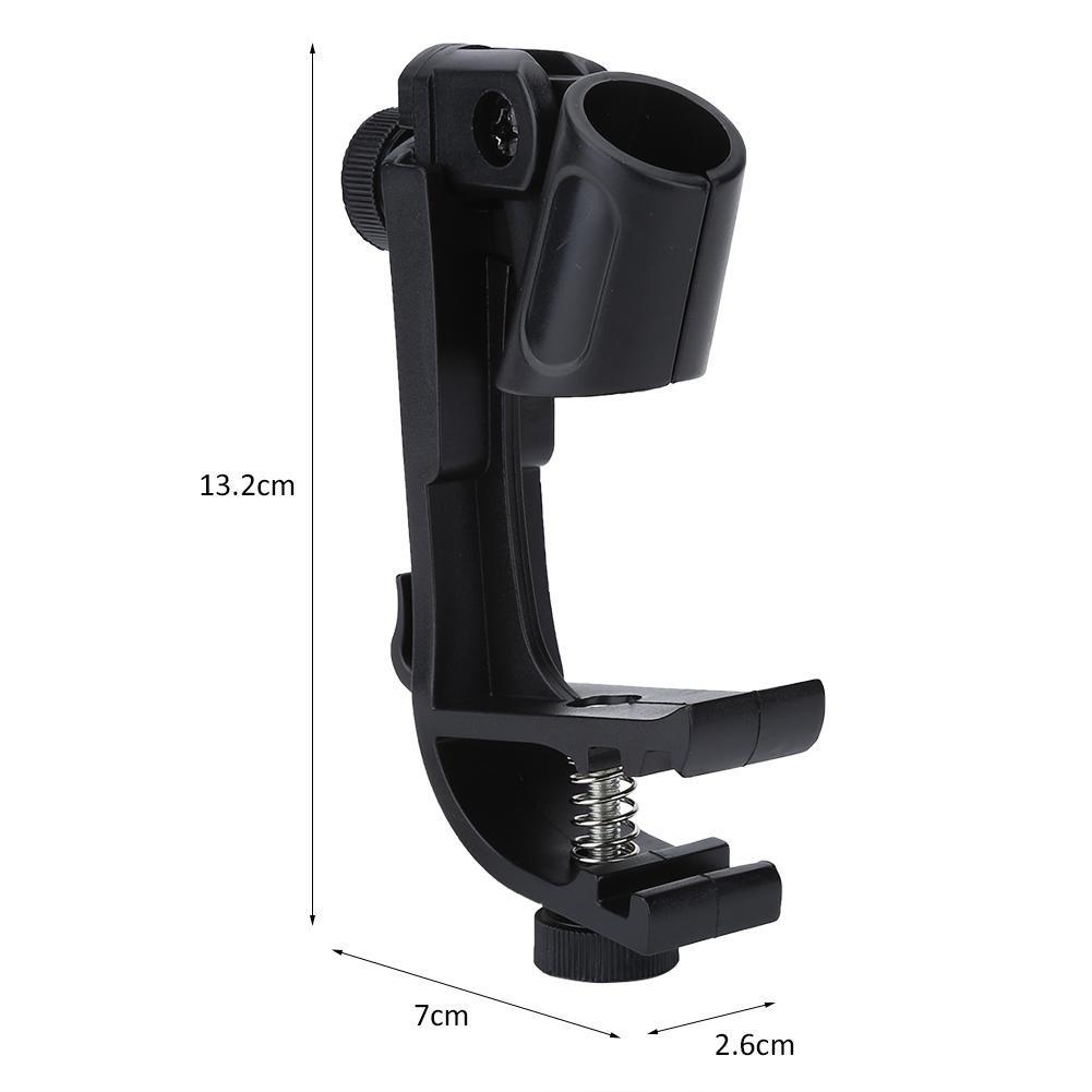 VGEBY 2-Piece Drum Microphone Stand Clamp Adjustable Microphone Holder 18mm-22mm Black