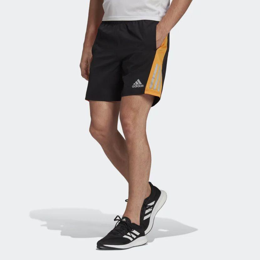 Adidas Colorblock Logo Print Elastic Waist Shorts Men Bottoms Black HB7462