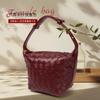 New Trendy Hand-Woven Bags, European And American Fashion Retro Portable Messenger Bags, Simple Bucket Bags, Women'S Bags
