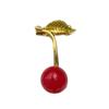 Bright Cherry Fruit Brooch For Women Fashion Accessory Strong Alloy Great For Casual Outings And Special Event
