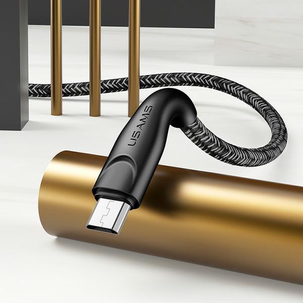 Usams Kabel Pleciony U41 Microusb 3M2A Czerwony/Red Sj399Usb02 (Us-Sj399) Fast Charge