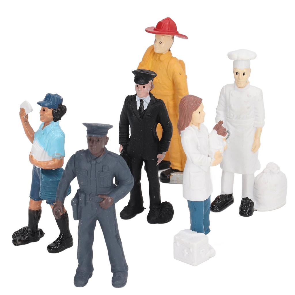 7 Pcs People Figures Solid Eco Friendly PVC Work People Model Bright Colors Character Model Toy