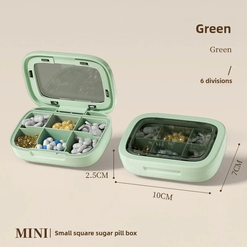 Portable Travel 4/6 Grids Storage Box Travel Week Medicine Box Transparent Sealed Moisture Proof Plastic Travel Medicine Storage