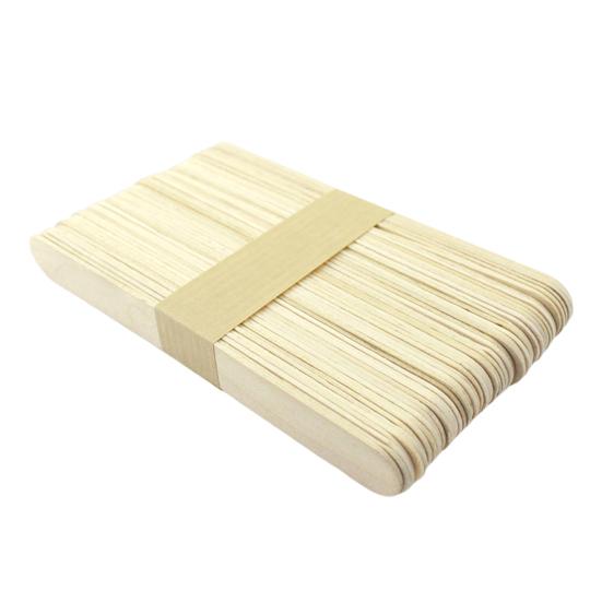100Pcs Ice Cream Sticks Popsicle Sticks Round Edge Design Wooden Treat Sticks