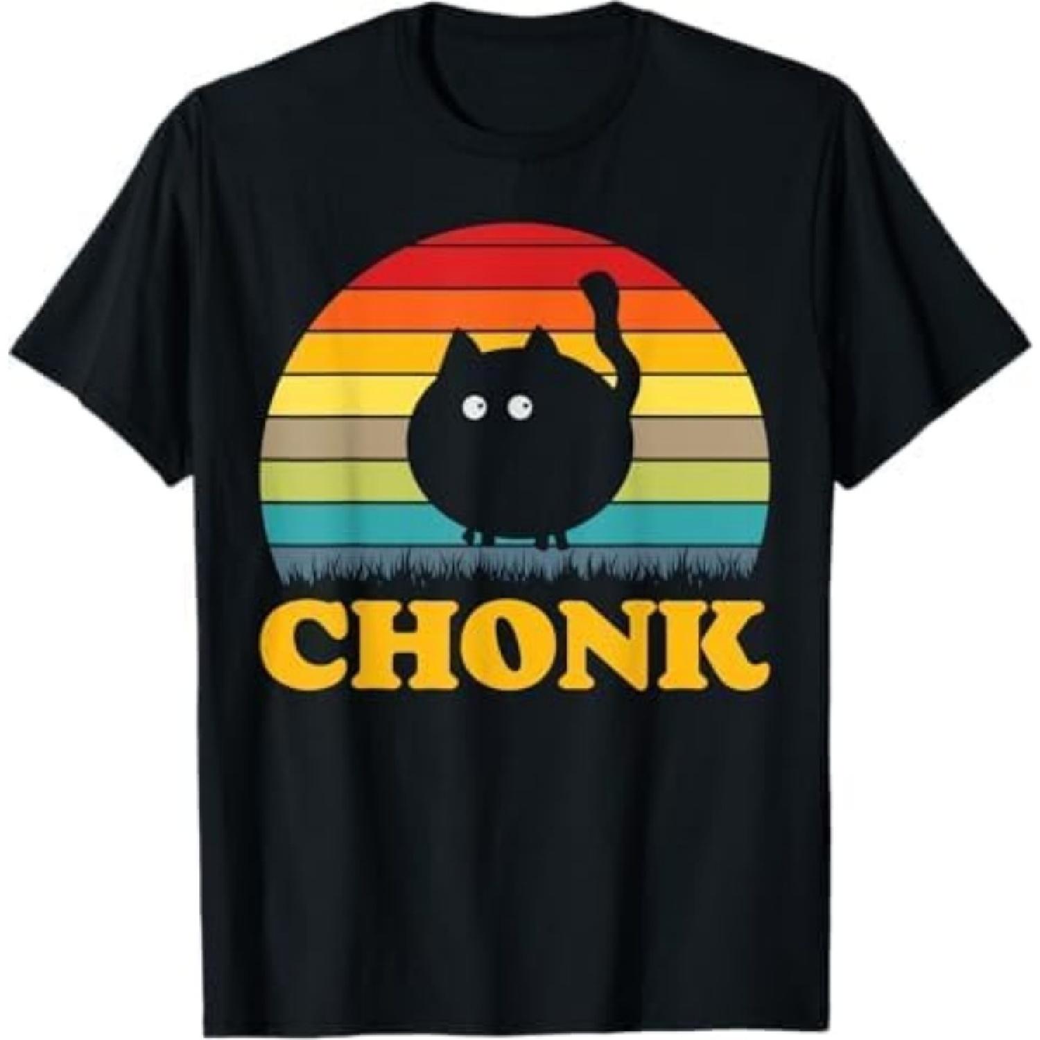 Funny Cat Shirt Chonk T-Shirt PNCAAPT Black XXXXXL разноцветный