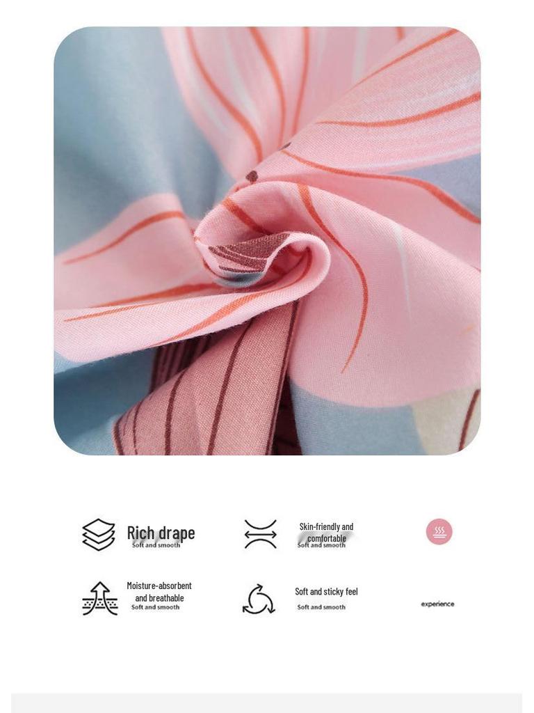 Gestreifte Bettwäsche aus gebürsteter Baumwolle für Herbst/Winter – Verdickter Bettbezug & Laken