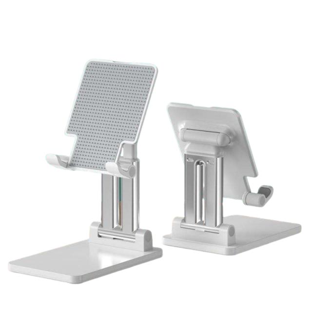 Portable Desk Mobile Phone Holder Telescopic Adjustable Height Foldable PP Stand Durable Adjustable Angle Nonslip Silicone Pad чёрный