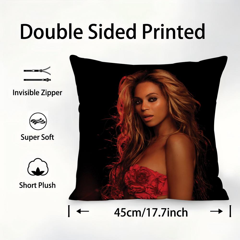 B-Beyonce Singer Pillow Case Plush Fabric Soft Pillowcase Double Sided Print Sofa Cushion Cover Throw Pillow Cover