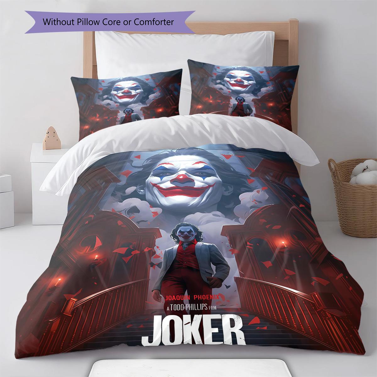

Joker Comic Cover Bedding Quilt Set Quilt Cover Pillowcase Home Decoration Birthday Gift (1 * duvet cover + 2 * pillowcase, without core) 135x200cm