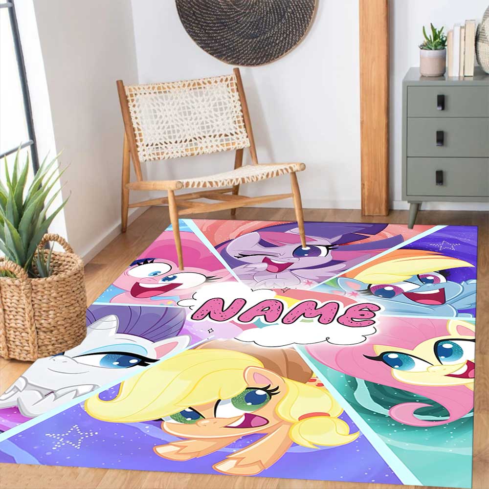 Little Pony (20) Customize your name rug, office chair cushion, home bedroom living room gift.