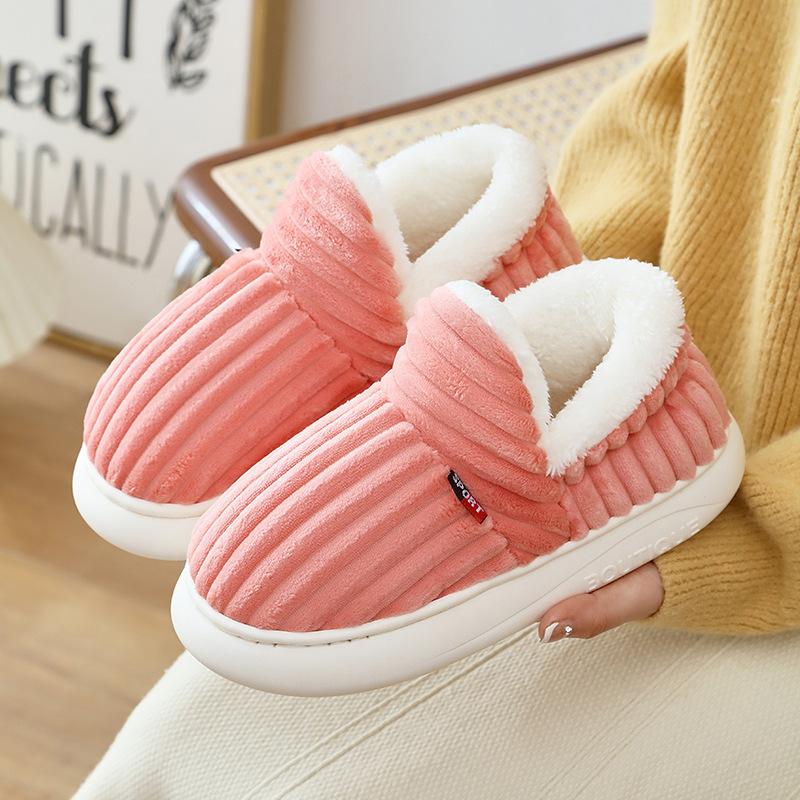 Bag heel cotton shoes winter velvet platform shoes indoor household thermal cotton shoes