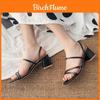 Womens Flat Sandals With Thick Heel For Summer Casual Wear