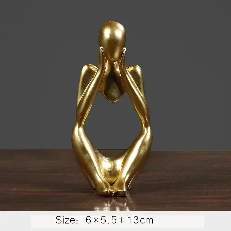 Nordic Thinker Statue Resin Abstract Figurines Figure Statues Handmade Art Crafts Home Decor Maison Desk Living Room Ornaments