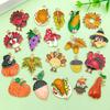 20pcs Thanksgiving Pendants: Colorful Enamel Pumpkin, Turkey, Maple Leaf Charms for DIY Jewelry Accessories
