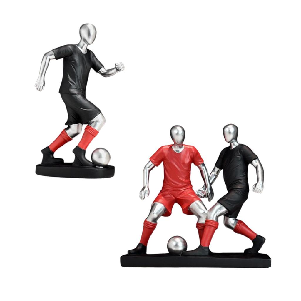 Resin Figurine Football Player Statue Birthday Gift Decorative Crafts Tabletop