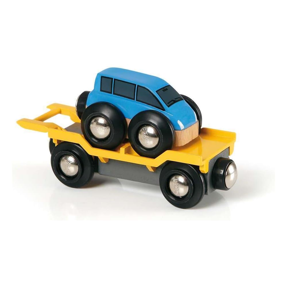 

BRIO Cart Transporter 33577 Wooden Toy for Ages 3+ with Train and Vehicle Features