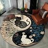 Okrągły dywan Yin i Yang z kotem do dekoracji salonu sypialni antypoślizgowy mata podłogowa do raczkowania do pokoju dziecięcego popularny okrągły dywan