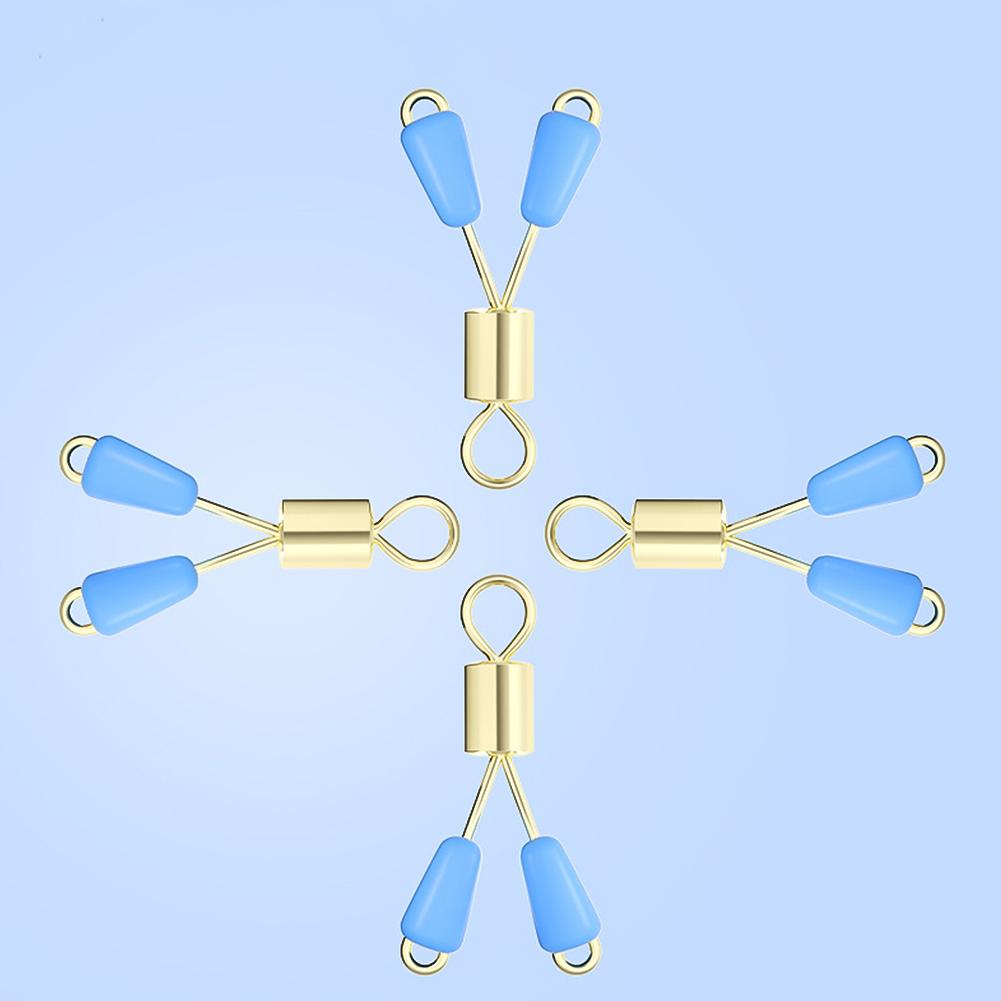 10 pezzi di clip anti-avvolgimento in silicone per biforcazione rapida, connettore ad anello a forma di 8, accessori per attrezzi da pesca