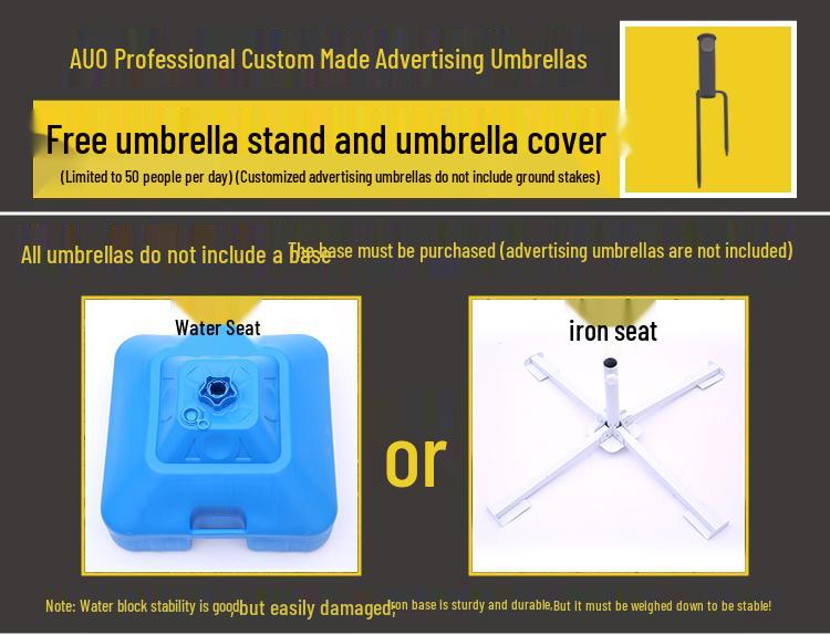 Custom Logo Double Bone Outdoor Sunshade Umbrella with Fast Shipping
