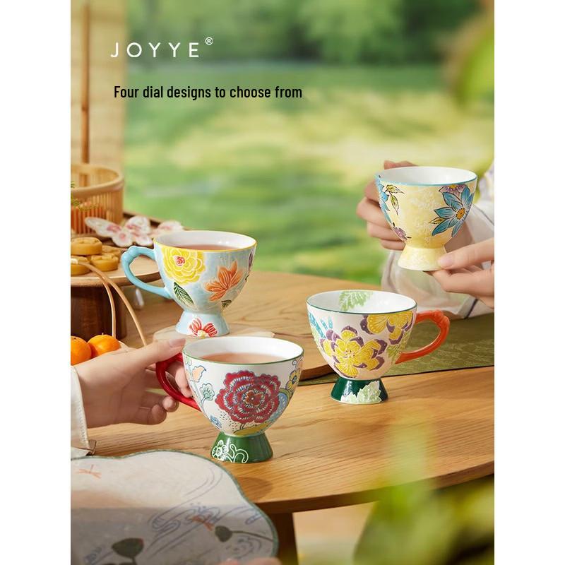 JOYYE Hand-Painted Camellia Ceramic Mug
