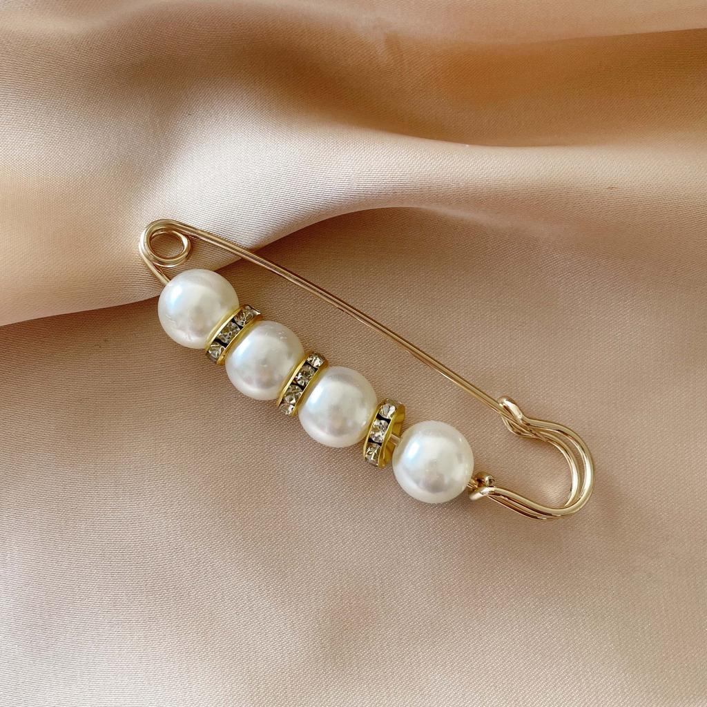 Neue Kamelien-Seidenschalschnalle, französische Retro-Perlenschalschnalle, quadratische Ringschnalle, orangefarbene Kristallschalschnalle für Frauen