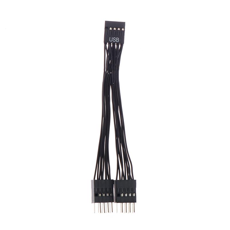 Usb Motherboard Cable Usb Header Extension Cable 9Pin 1 Female To 2 Male Y Splitter Cable Black