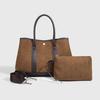Women's Woolen Color Block Handbag - Large Capacity, One-Shoulder/Crossbody Tote for Spring/Summer 2025